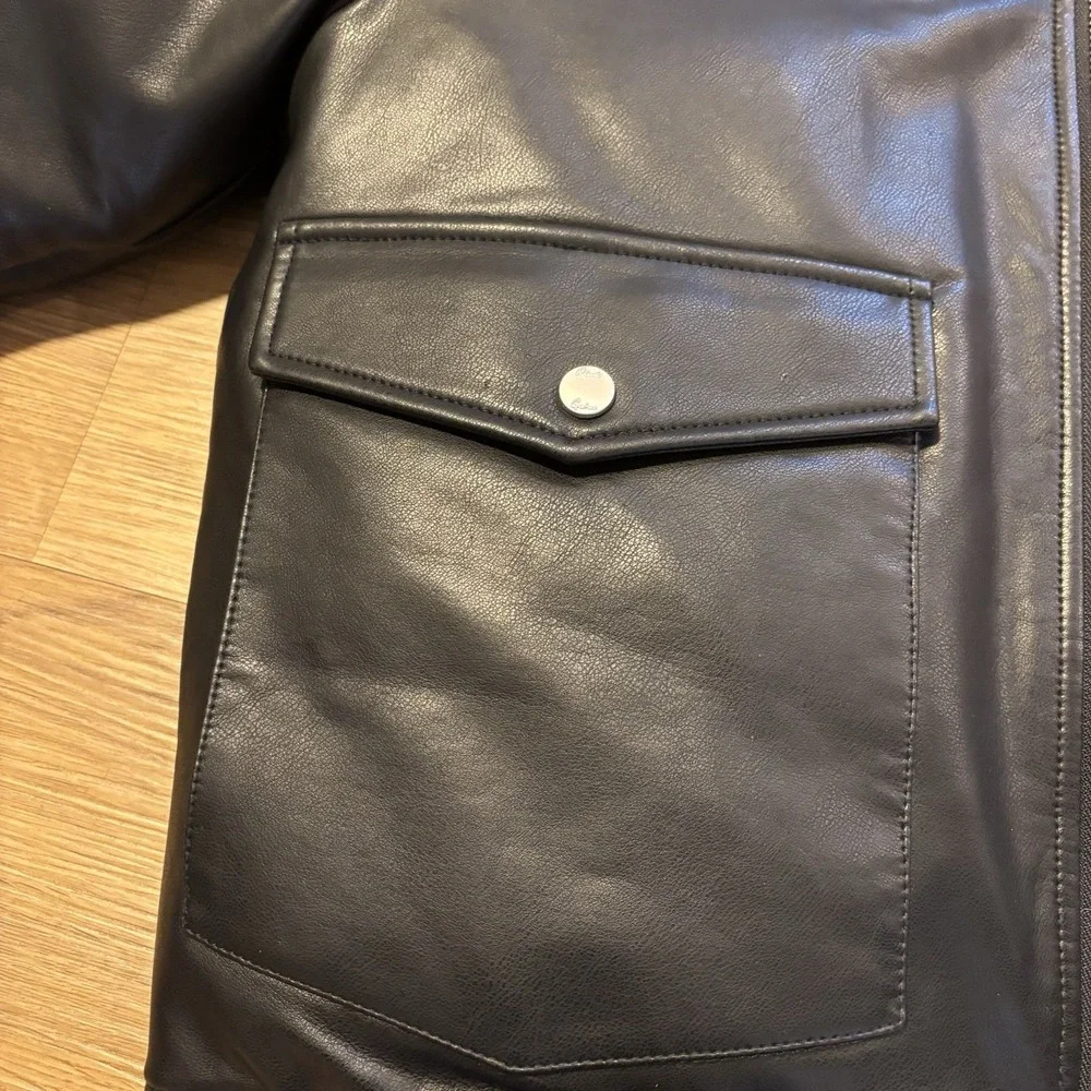 Robert Graham SAMPLE Bomber Jacket Men's M Black Faux Leather Fall 2024 RGF24R19